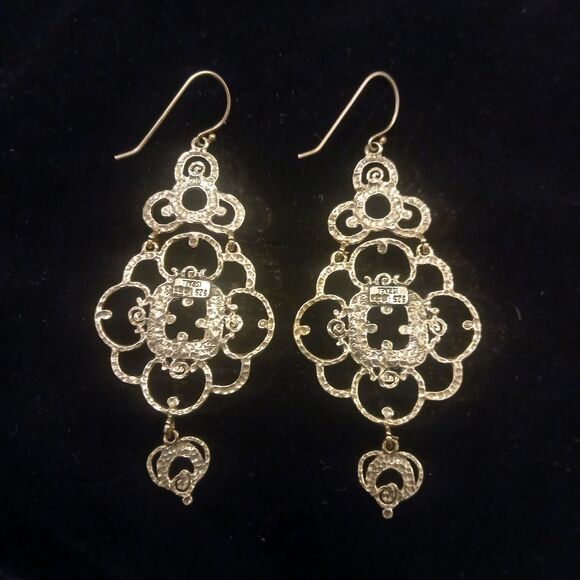 Sterling Silver Zoa Numan Chandelier Pierced Earrings 925 Israel 3" Long - Picture 8 of 8